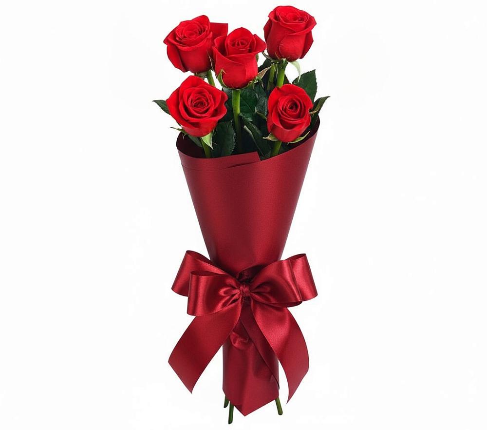 Букет 5 Красных роз Эдлесс Лав в Шалушке