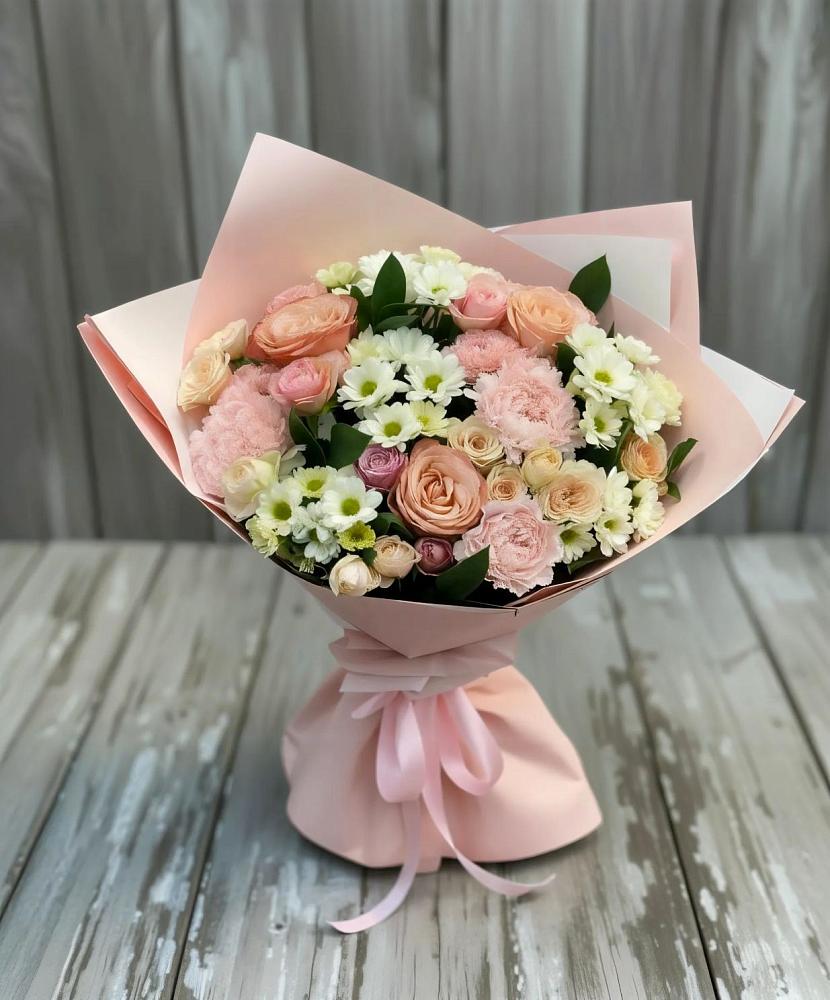 Букет цветов из: Гвоздики, Розы и Хризантемы в Шалушке