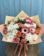 Букет цветов из:  Розы, Герберы и Хризантемы в Шалушке