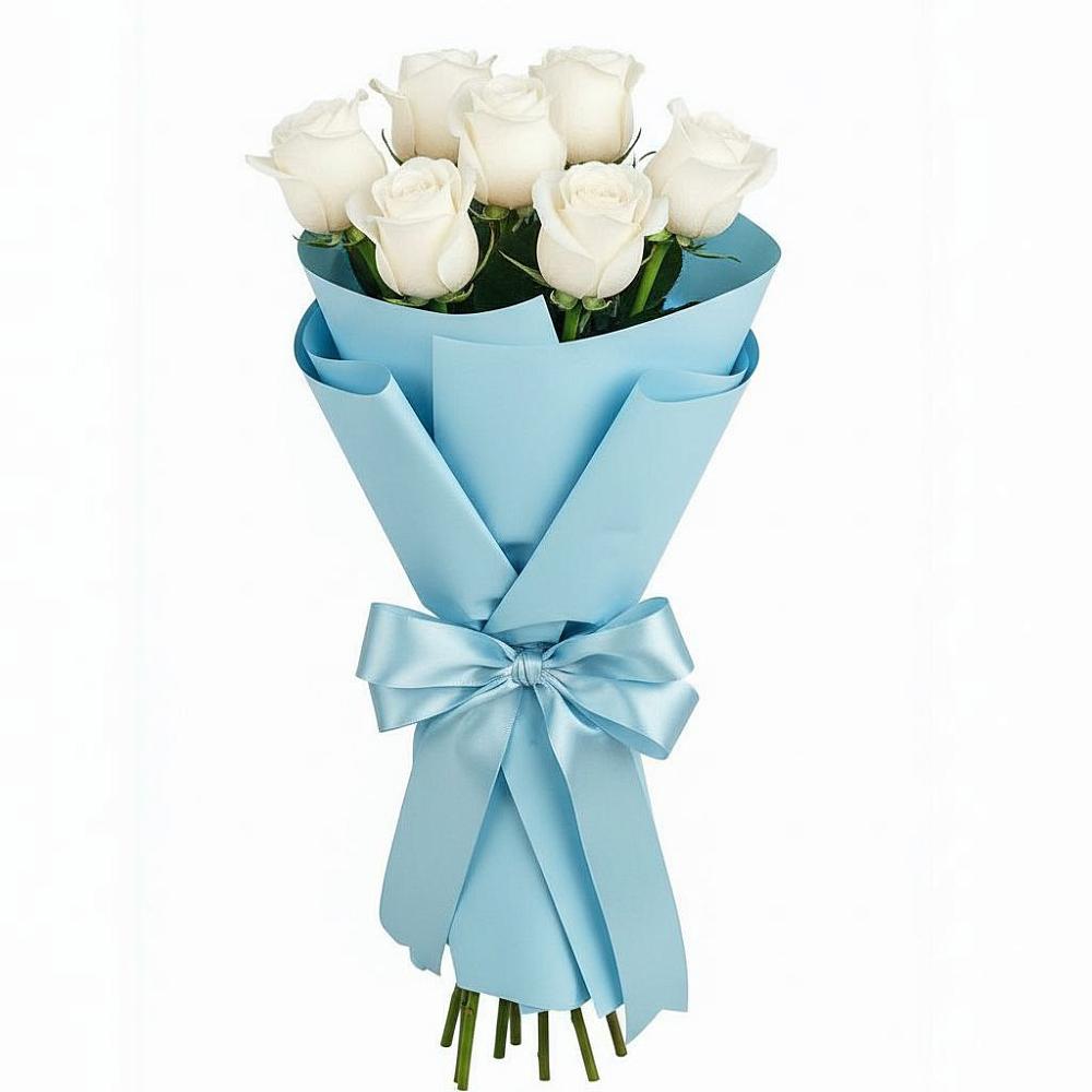 Букет 7 белых роз Проуд в Шалушке