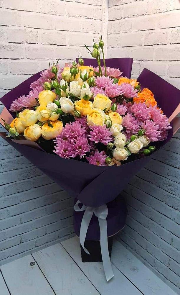 Букет цветов из: Хризантемы и Розы в Шалушке
