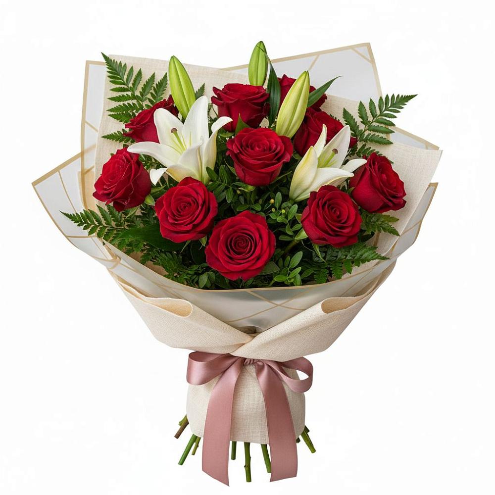 Букет цветов из: Лилии и Розы в Шалушке