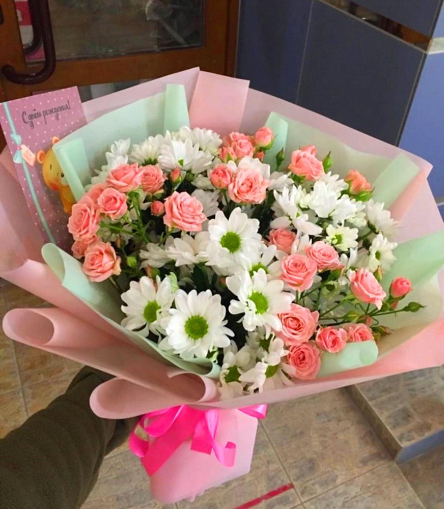 Букет цветов из: Розы и Хризантемы в Шалушке