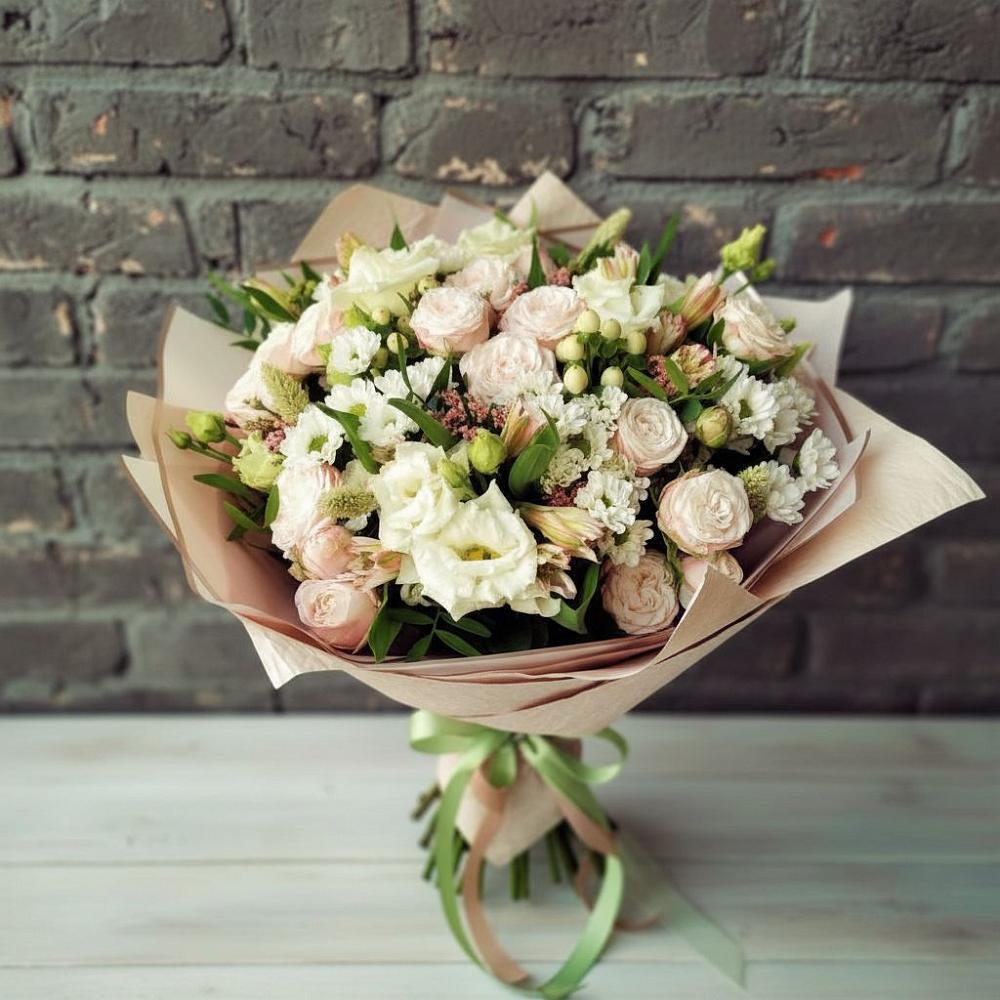 Букет цветов из: Альстромерии, Розы и Хризантемы в Шалушке