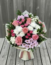 Букет цветов из:  Альстромерии, Гвоздики, Розы и Хризантемы #REPLACE_PRED# Шалушке