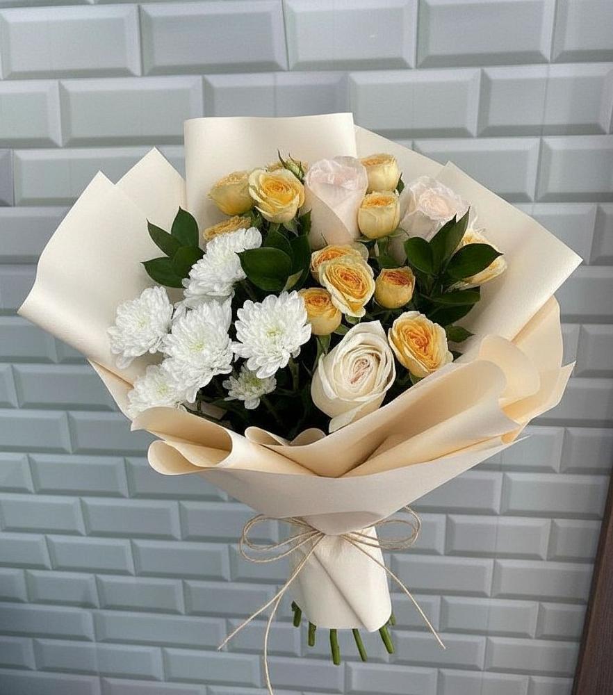 Букет цветов из: Розы и Хризантемы в Шалушке