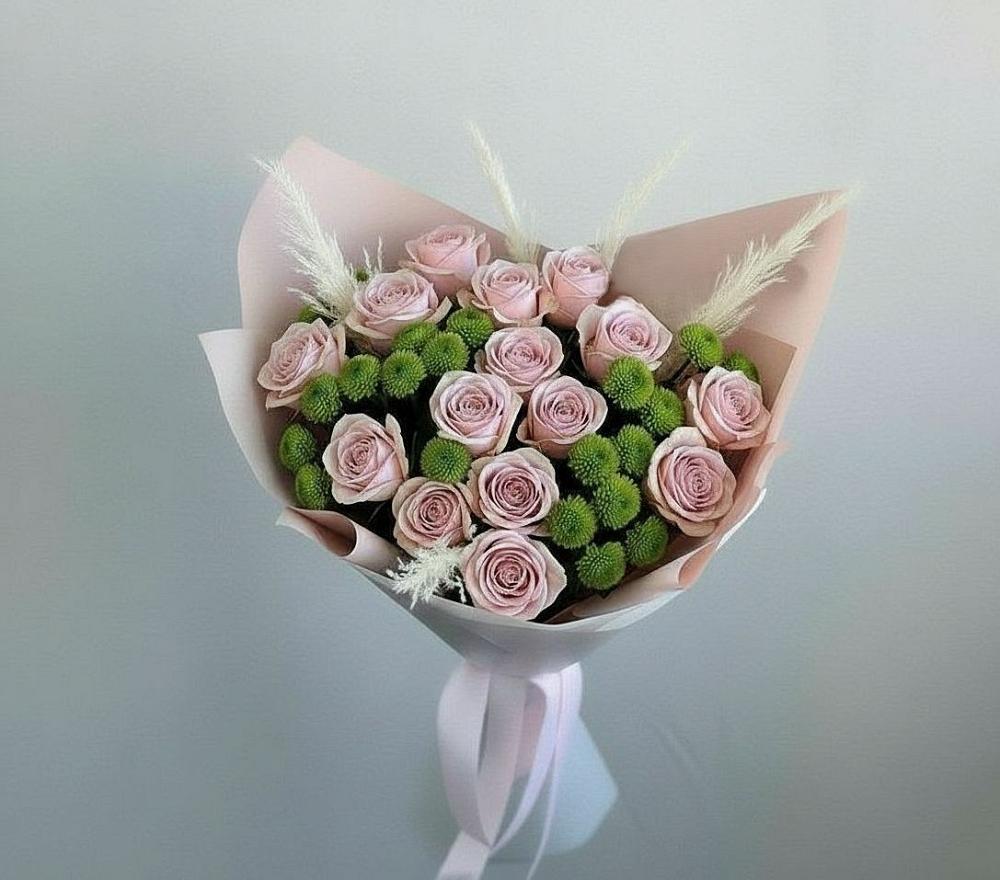 Букет цветов из: Розы и Хризантемы в Шалушке