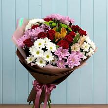 Букет цветов из:  Розы, Хризантемы и Альстромерии в Шалушке