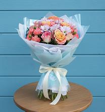 Букет цветов из:  Хризантемы и Розы в Шалушке