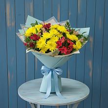 Букет цветов из:  Альстромерии и Хризантемы в Шалушке