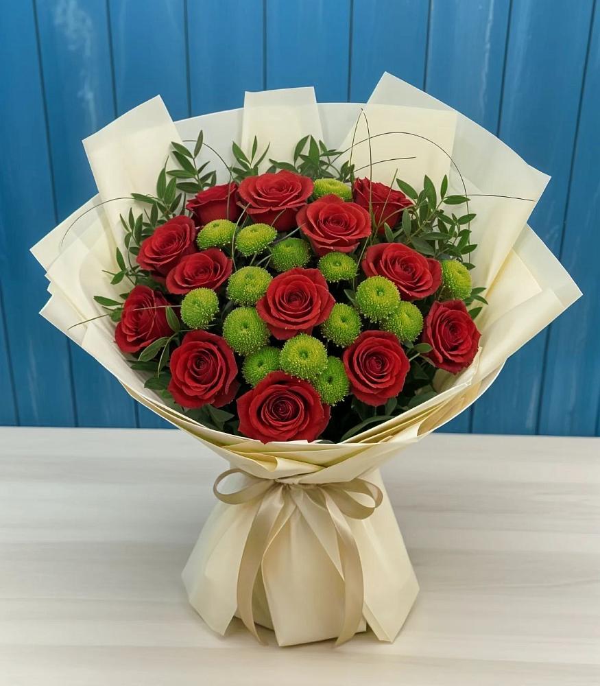 Букет цветов из: Розы и Хризантемы в Шалушке