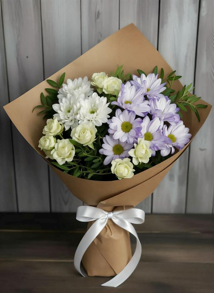 Букет цветов из: Хризантемы и Розы в Шалушке